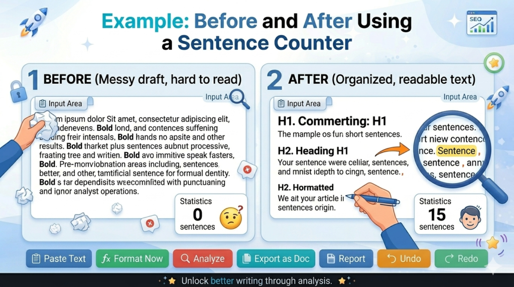 Before and After Using a Sentence Counter